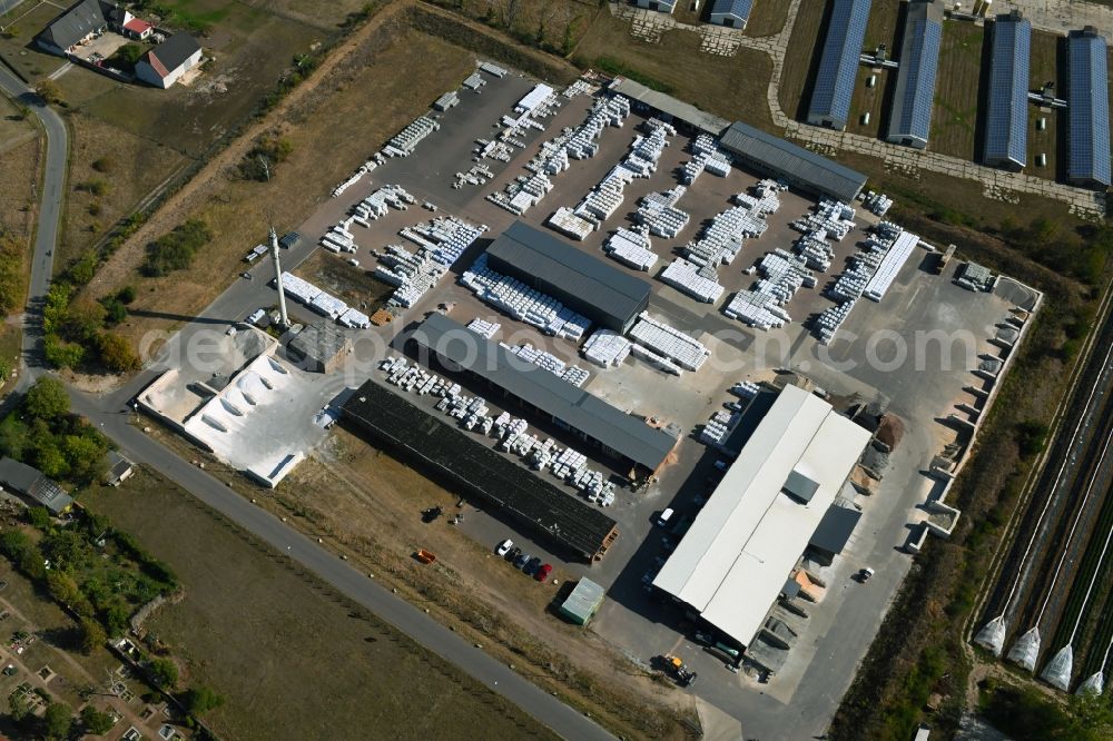 Aerial image Groß Rosenburg - Building and production halls on the premises of Weco GmbH & Co. KG on Sachsendorfer Strasse in Gross Rosenburg in the state Saxony-Anhalt, Germany