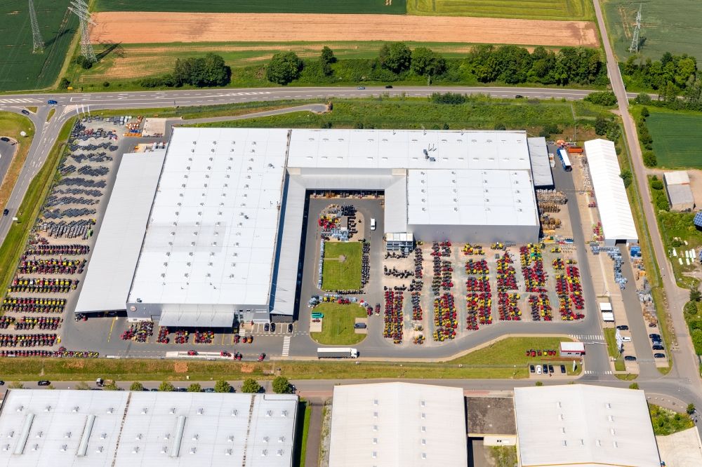 Korbach from the bird's eye view: Building and production halls on the premises of Weidemann GmbH on Industriestrasse in Korbach in the state Hesse, Germany