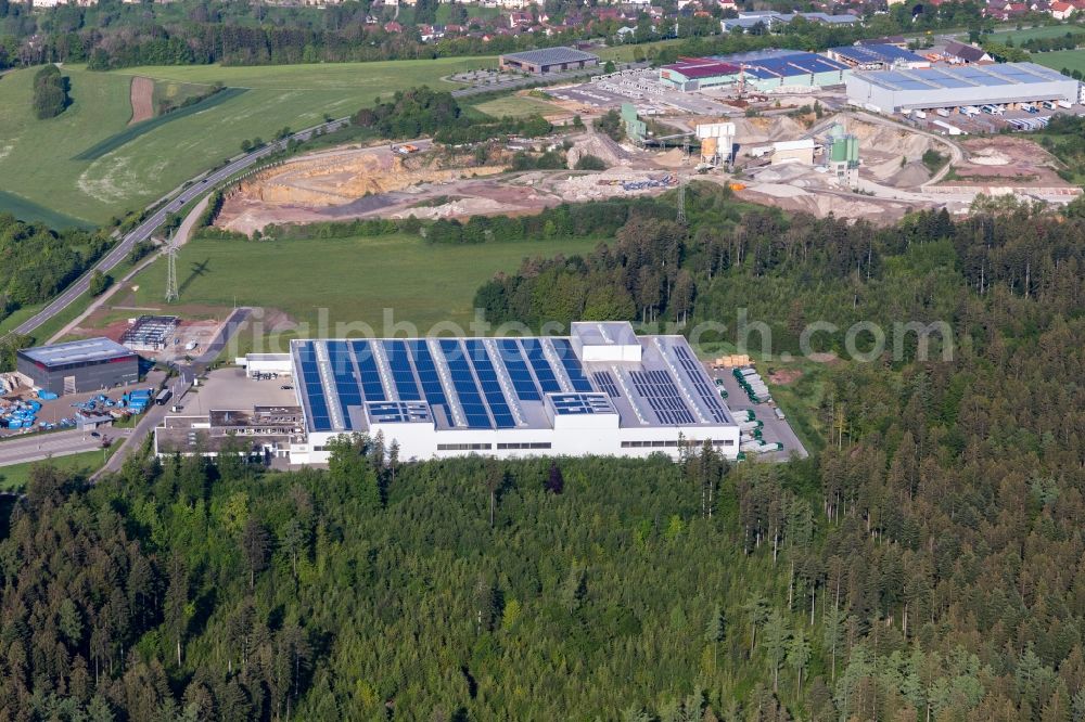 Aerial image Dornstetten - Building and production halls on the premises of Weinmann Aach AG in Dornstetten in the state Baden-Wurttemberg, Germany