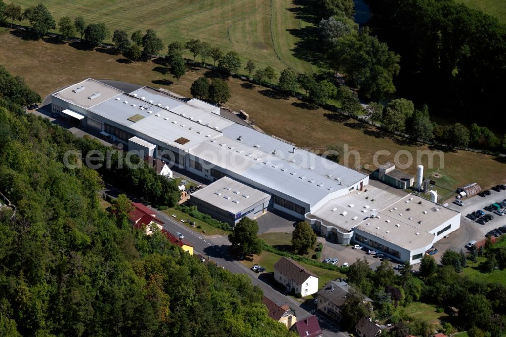 Aerial image Krautheim - Building and production halls on the premises of the Woehrle GmbH & Co. KG in Krautheim in the state Baden-Wurttemberg, Germany