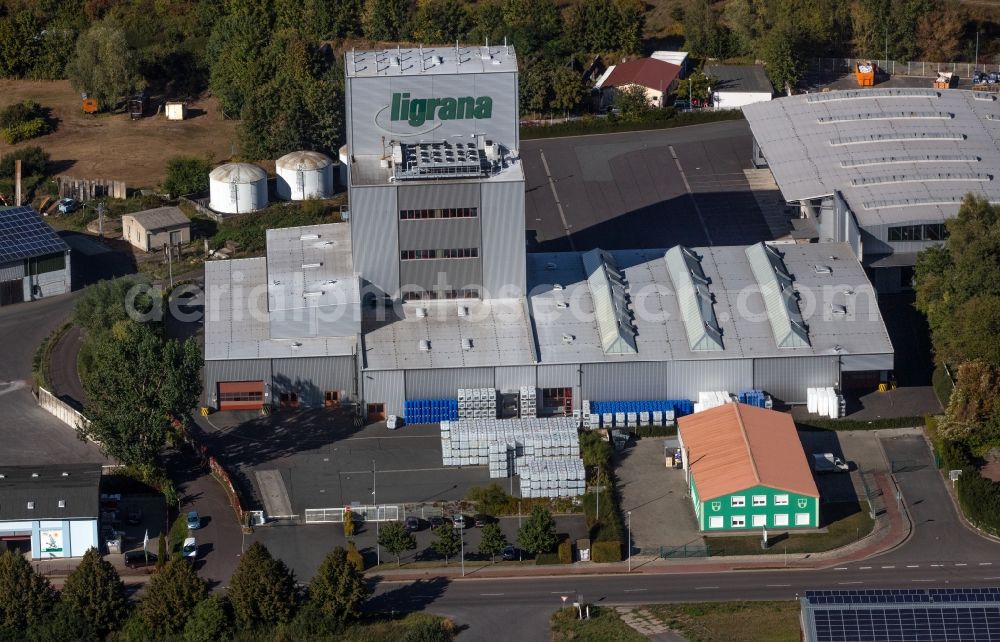 Aerial image Eilsleben - Building and production halls on the premises of H. Wilhelm Schaumann GmbH and of LIGRANA GmbH in the industrial area on Kirchberg on Ovelguenner Strasse in Eilsleben in the state Saxony-Anhalt, Germany