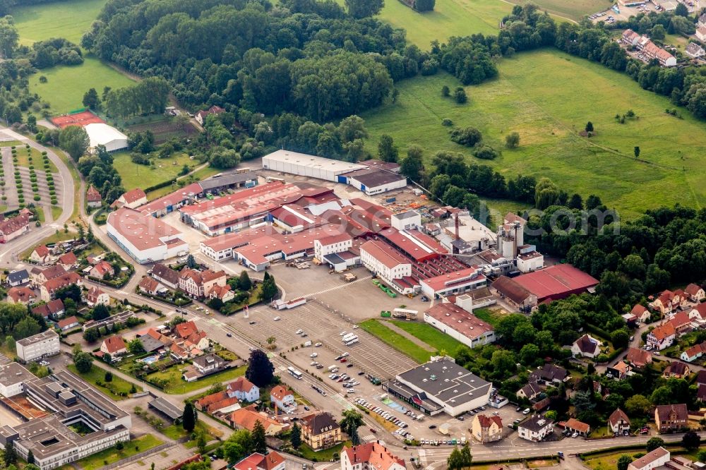 Aerial image Wissembourg - Building and production halls on the premises of motor home construction Burstner SA in Wissembourg in Grand Est, France