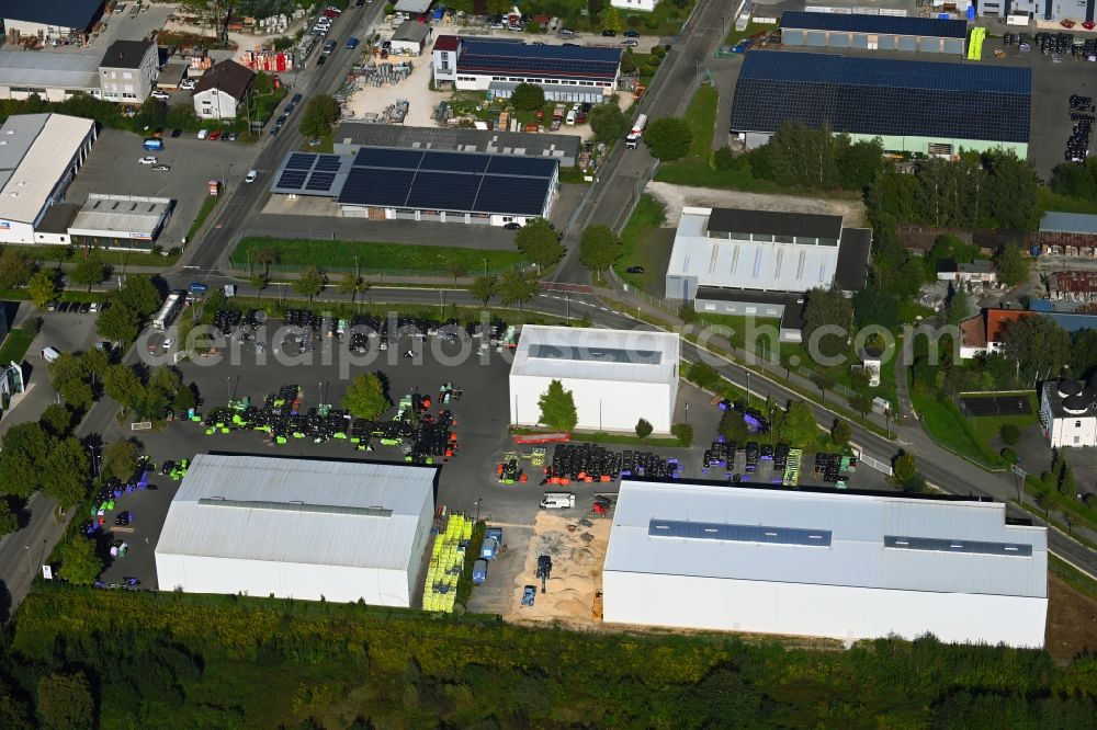 Lauingen from the bird's eye view: Building and production halls on the premises of Zill GmbH & Co. KG in Lauingen in the state Bavaria, Germany