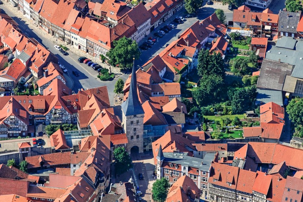 Aerial image Duderstadt - View of the tower Westerturm in Duderstadt in the state Lower Saxony