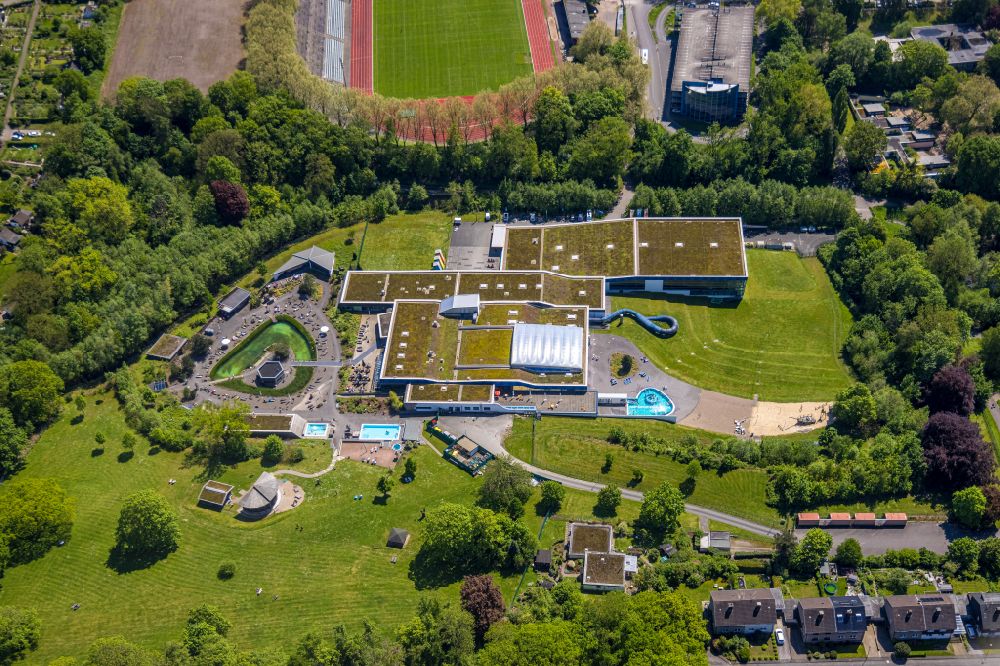 Hagen from above - View of the swimming pool Westfalenbad in Hagen in the state North Rhine-Westphalia