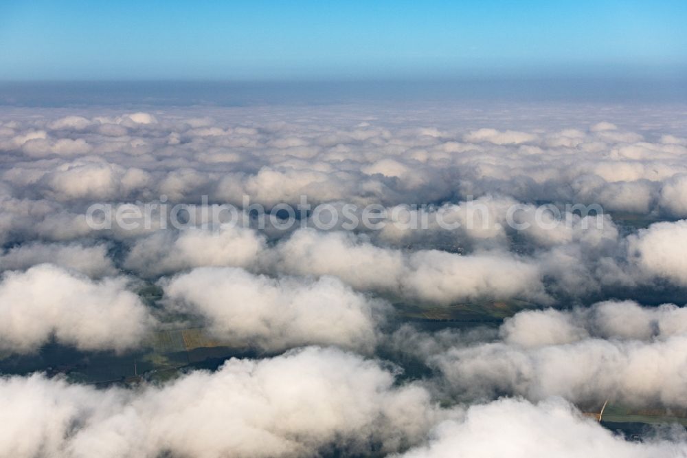 Donauwörth from the bird's eye view: Weather conditions with cloud formation in Titting in the state Bavaria, Germany