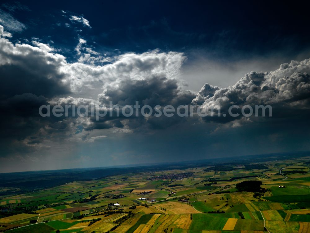 Wurmlingen from the bird's eye view: Weather conditions with cloud formation in Wurmlingen in the state Baden-Wuerttemberg, Germany