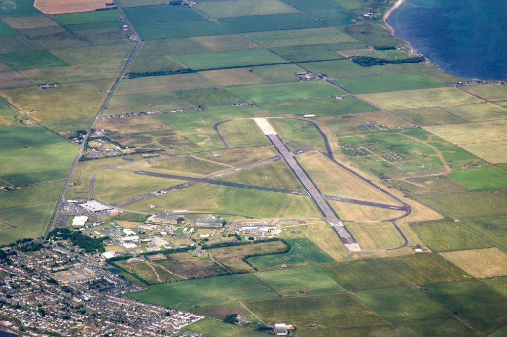 Aerial image Wick - The town of Wick with airport in the north of Scotland on the North Sea