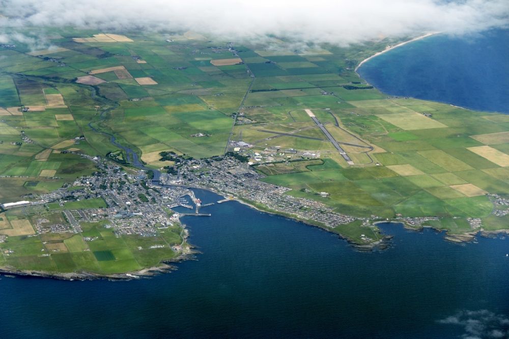 Aerial photograph Wick - The town of Wick with airport in the north of Scotland on the North Sea