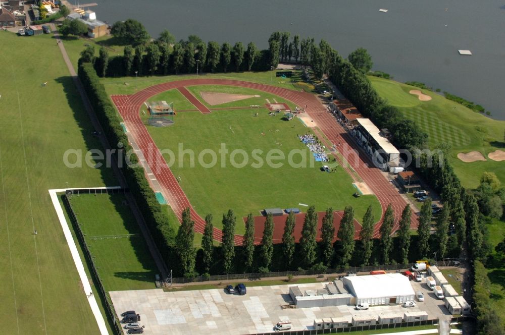 Aerial photograph London - Wimbledon athletics track is located at Wimbledon Park in London in England, Great Britain