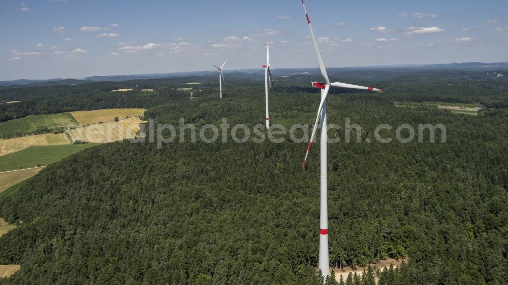 Aerial image Oberpfalz - Windmill, Upper-Palatinate, in the state of Bavaria, Germany