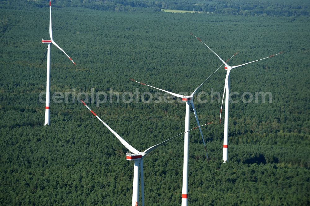 Aerial photograph Spreenhagen - Wind turbine wind power plant of ABO Wind AG in Spreenhagen in Brandenburg