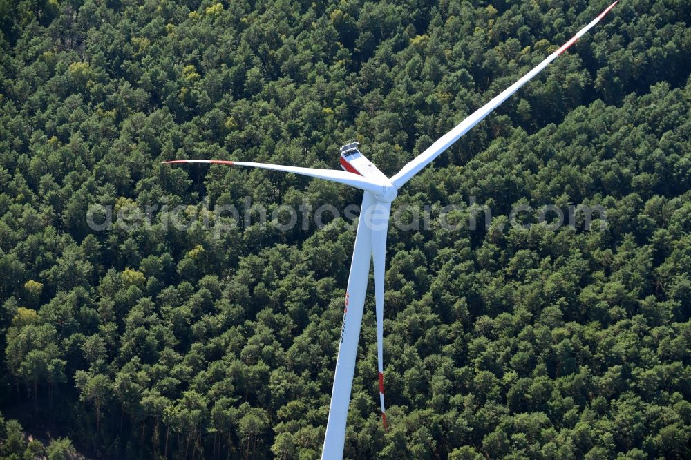 Aerial image Spreenhagen - Wind turbine wind power plant of ABO Wind AG in Spreenhagen in Brandenburg