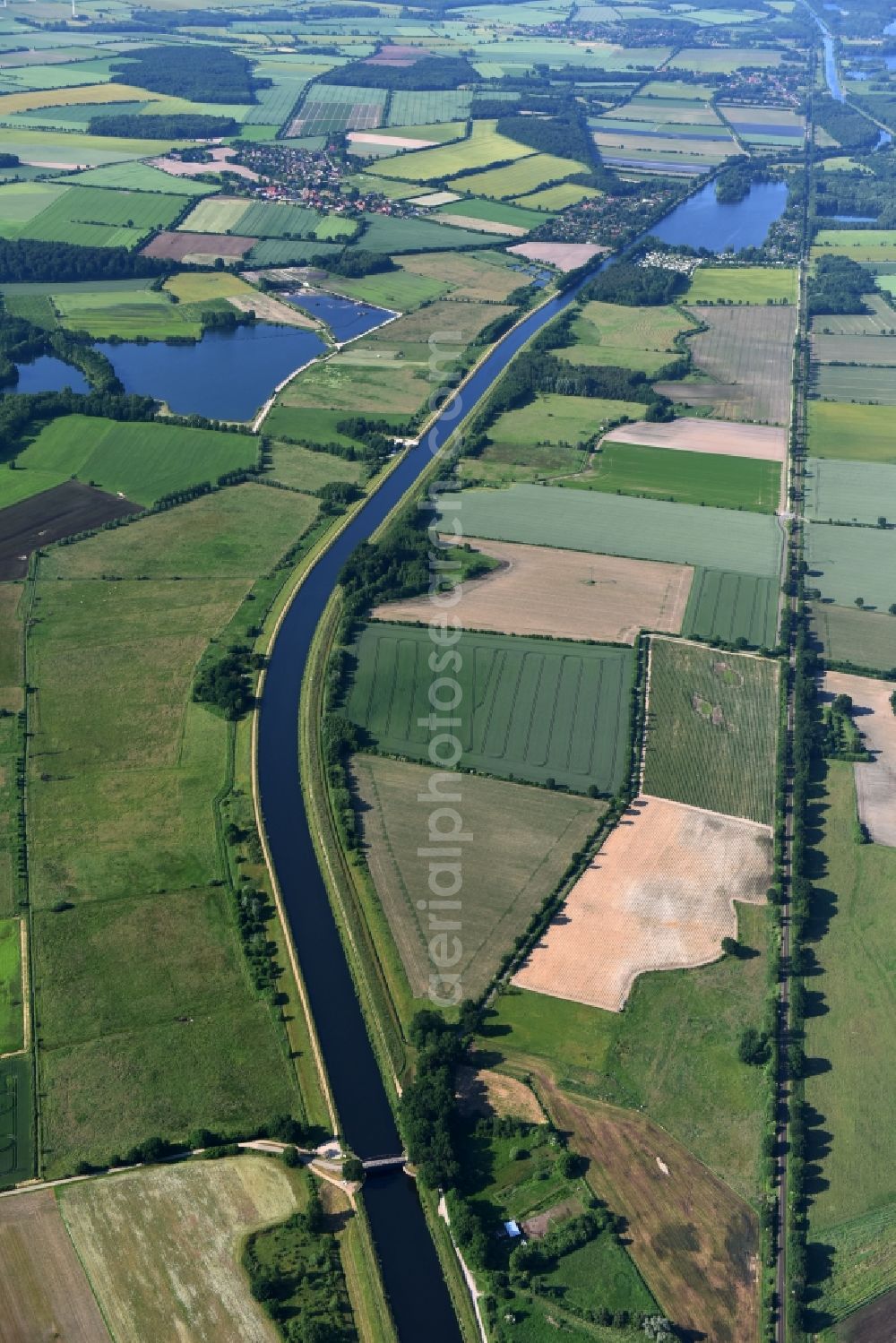 Aerial photograph Buchhorst - Agricultural road bridge Lanze-Buchhorst over the Elbe-Luebeck-Canal in Buchhorst in the state Schleswig-Holstein