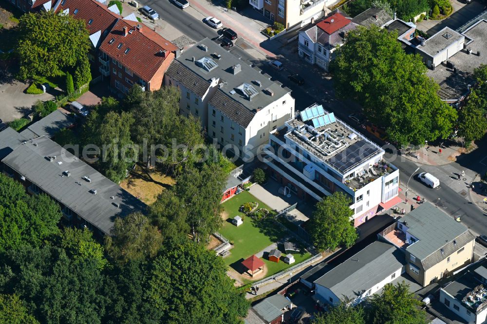 Hamburg from above - Residential and commercial building on street Frohmestrasse in the district Schnelsen in Hamburg, Germany