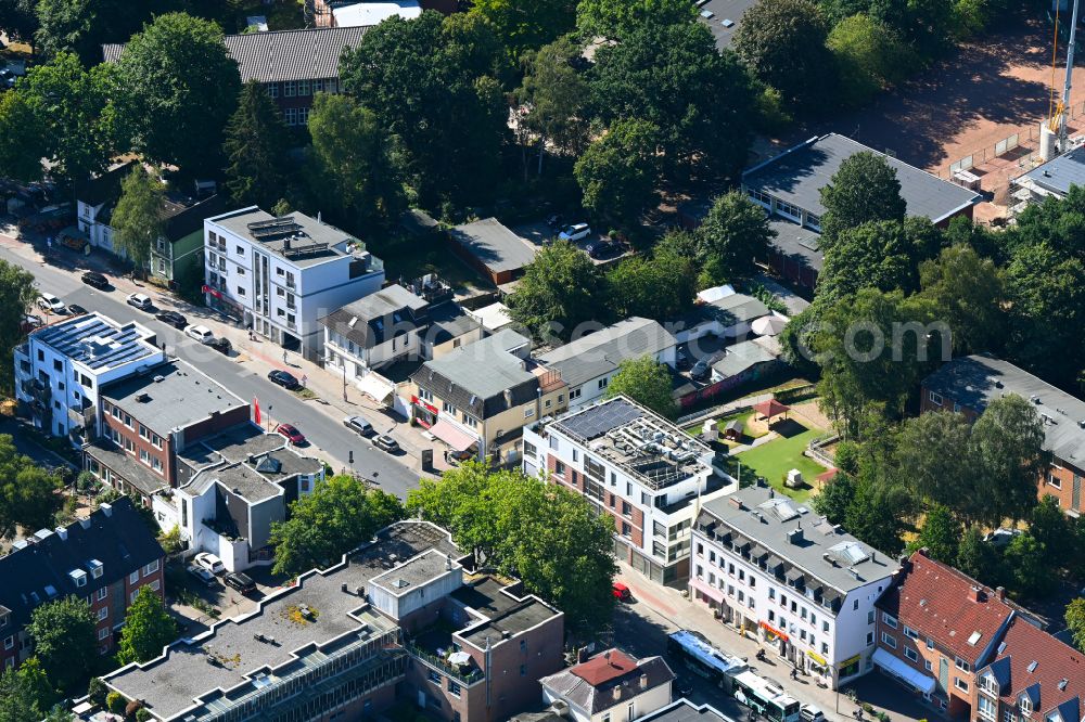 Hamburg from above - Residential and commercial building on street Frohmestrasse in the district Schnelsen in Hamburg, Germany