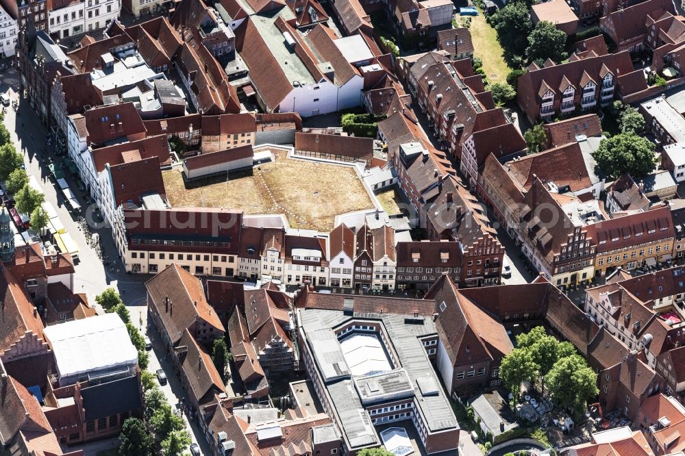Aerial image Lüneburg - Residential and commercial building district along in Lueneburg in the state Lower Saxony, Germany