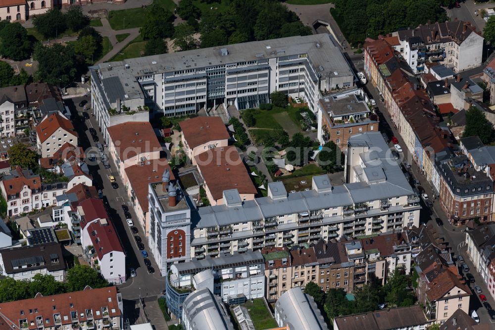 Freiburg im Breisgau from the bird's eye view: Residential and commercial building district in the district Stuehlinger in Freiburg im Breisgau in the state Baden-Wuerttemberg, Germany