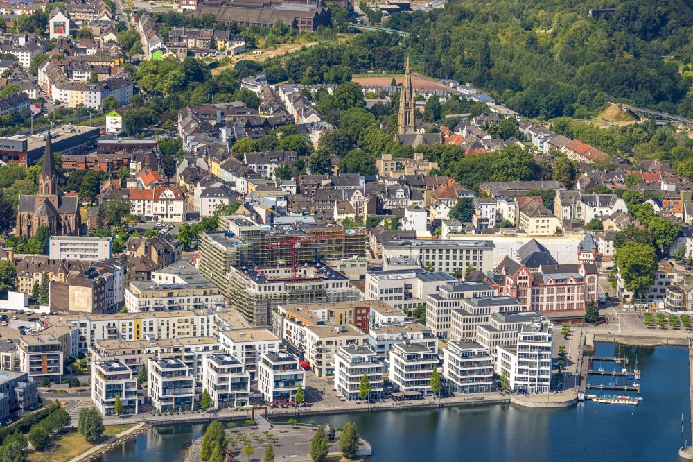 Aerial photograph Dortmund - Residential and commercial building district Am Kai on the shore of the lake Phoenix-See in the district Hoerde in Dortmund at Ruhrgebiet in the state North Rhine-Westphalia, Germany