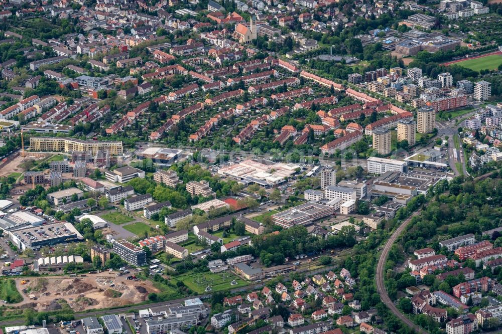 Aerial photograph Haslach - Industrial estate and company settlement in Freiburg in Breisgau in Haslach in the state Baden-Wuerttemberg, Germany
