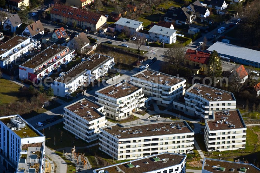 Aerial image München - New multi-family residential complex ParkStyle in the district Aubing-Lochhausen-Langwied in Munich in the state Bavaria, Germany