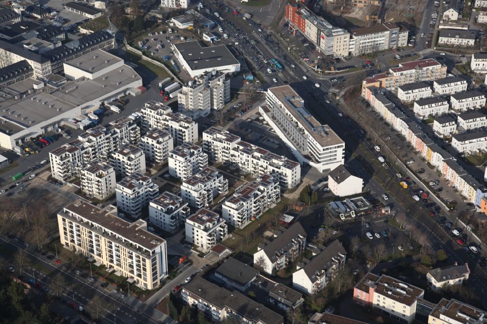 Aerial image Frankfurt am Main - Residential area in the area of Giessener Strasse in Frankfurt am Main in Hesse