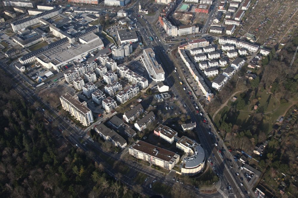 Aerial photograph Frankfurt am Main - Residential area in the area of Giessener Strasse in Frankfurt am Main in Hesse