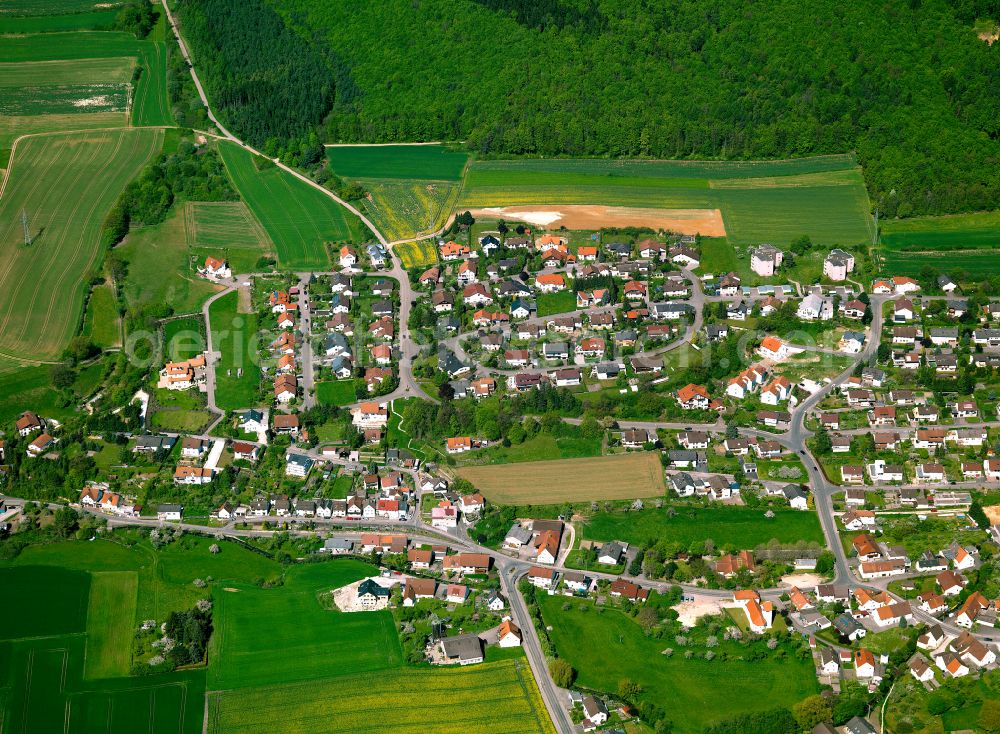 Allmendingen from above - Single-family residential area of settlement in Allmendingen in the state Baden-Wuerttemberg, Germany