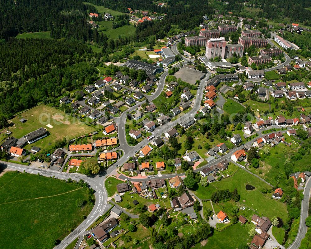 Altenau from the bird's eye view: Single-family residential area of settlement in Altenau in the state Lower Saxony, Germany