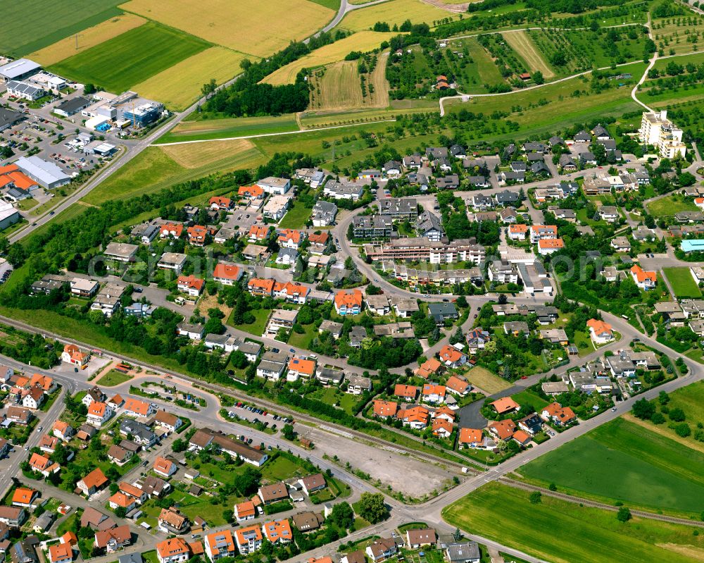 Altingen from above - Single-family residential area of settlement in Altingen in the state Baden-Wuerttemberg, Germany