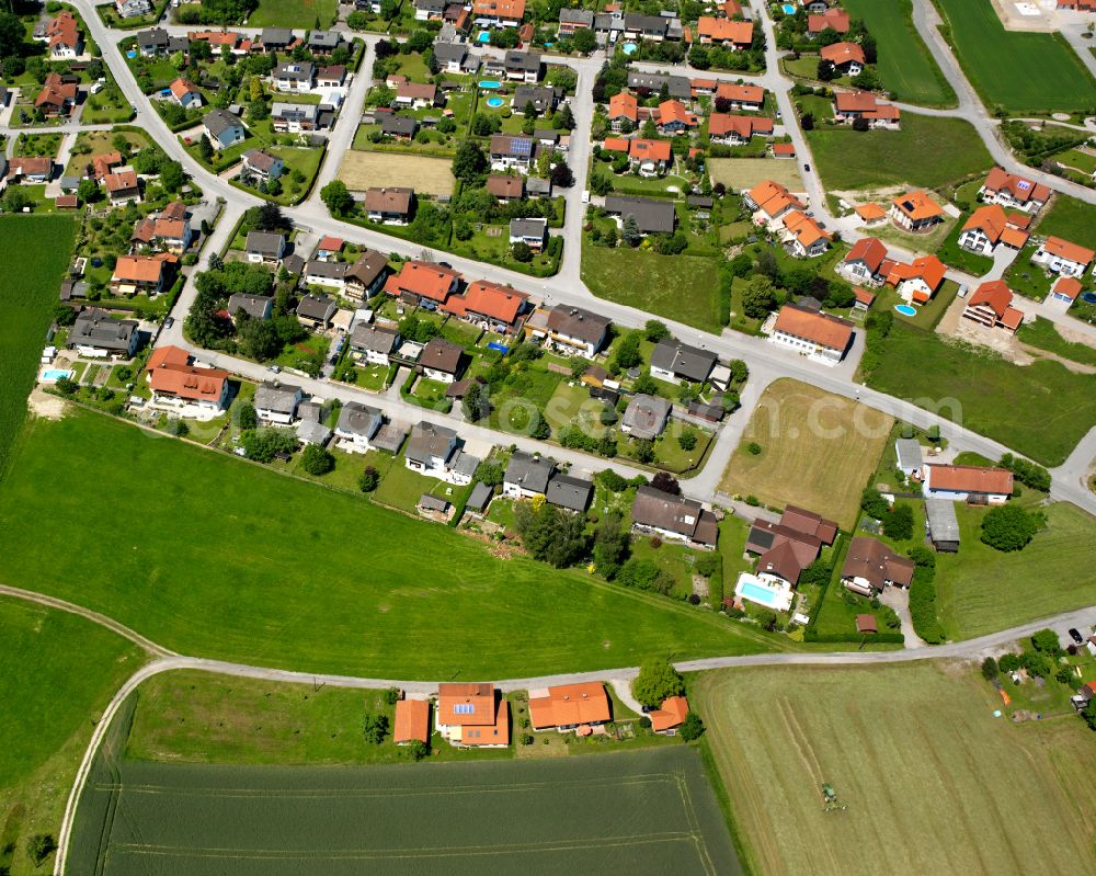 Alzgern from above - Single-family residential area of settlement in Alzgern in the state Bavaria, Germany