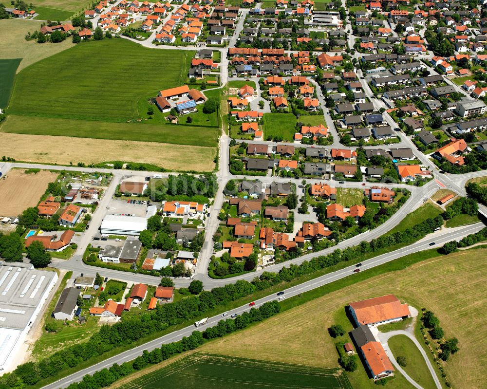 Öd from above - Single-family residential area of settlement in Öd in the state Bavaria, Germany
