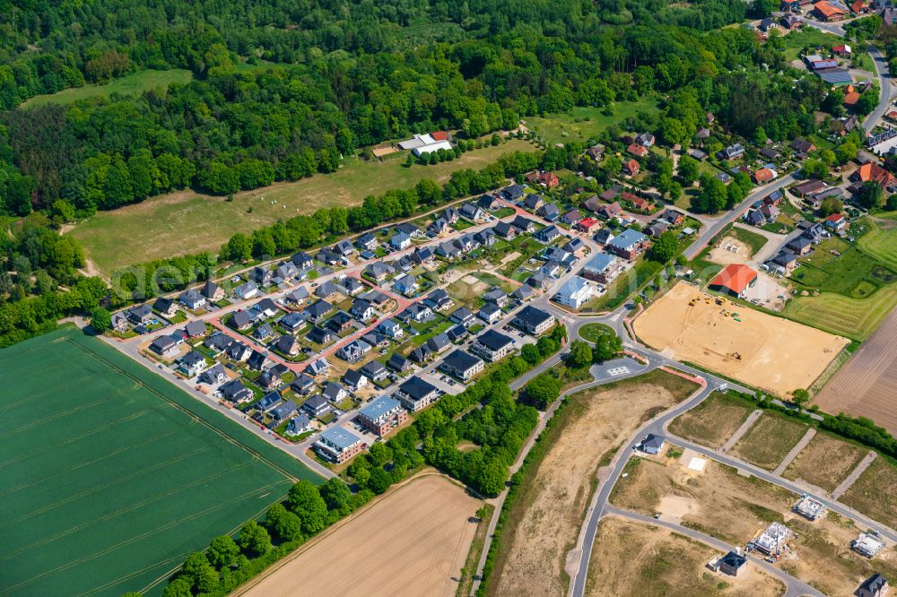 Aerial photograph Büchen - Residential area of single-family settlement in Buechen in the state Schleswig-Holstein, Germany