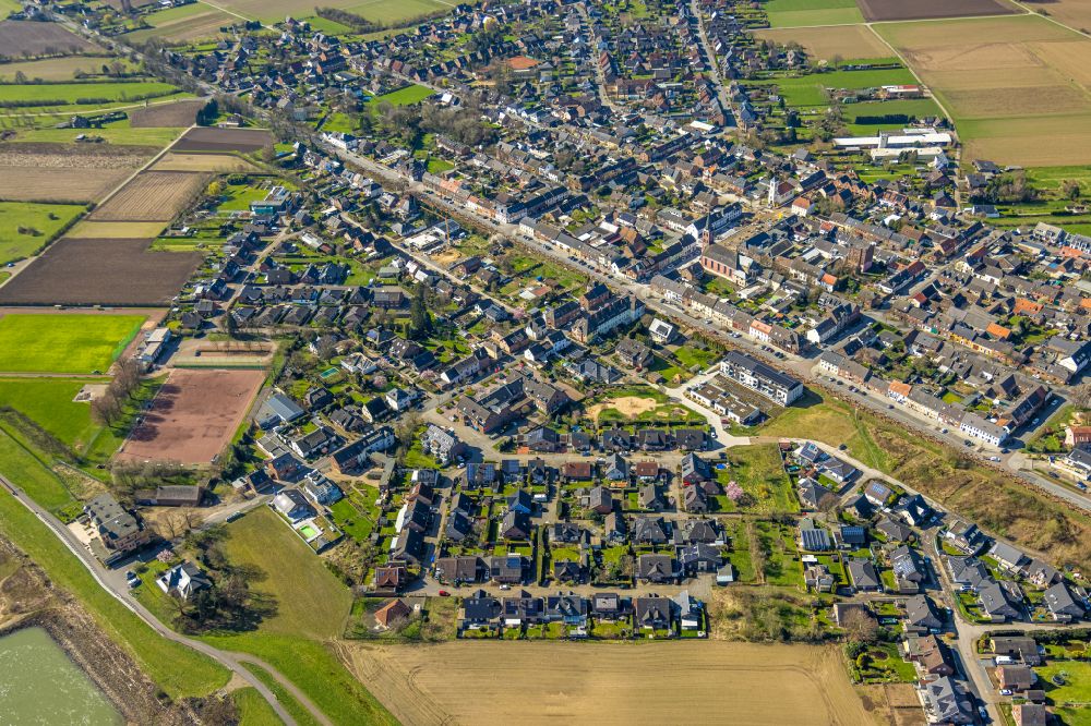 Büderich from above - Residential area of single-family settlement in Büderich at Ruhrgebiet in the state North Rhine-Westphalia, Germany