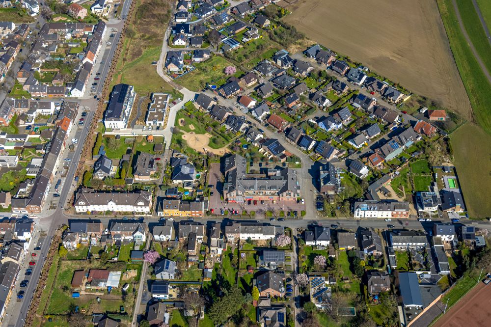 Aerial image Büderich - Residential area of single-family settlement in Büderich at Ruhrgebiet in the state North Rhine-Westphalia, Germany