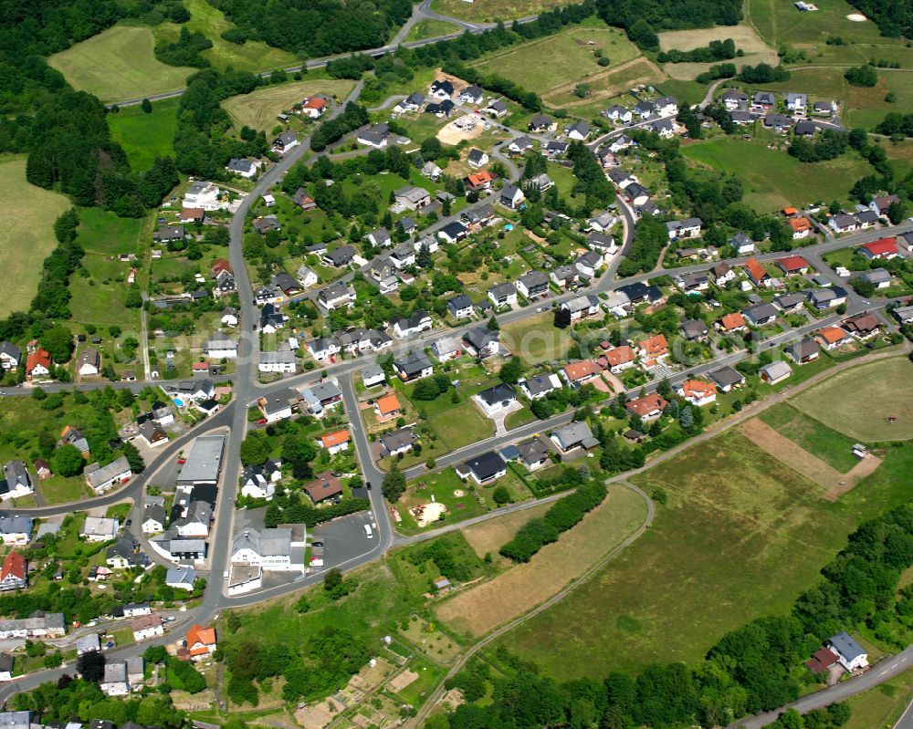 Beilstein from above - Single-family residential area of settlement in Beilstein in the state Hesse, Germany