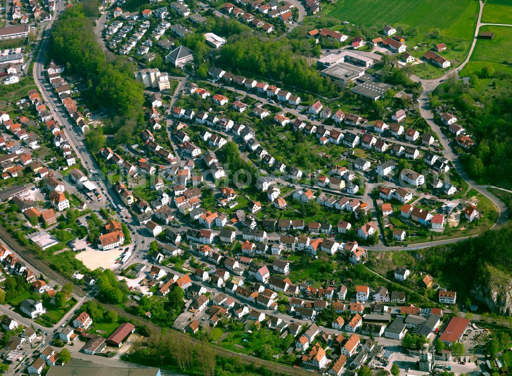 Aerial photograph Blaustein - Single-family residential area of settlement in Blaustein in the state Baden-Wuerttemberg, Germany