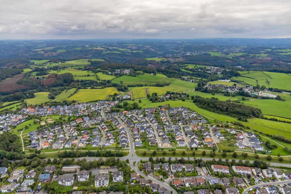 Breckerfeld from above - Residential area of single-family settlement in Breckerfeld in the state North Rhine-Westphalia, Germany