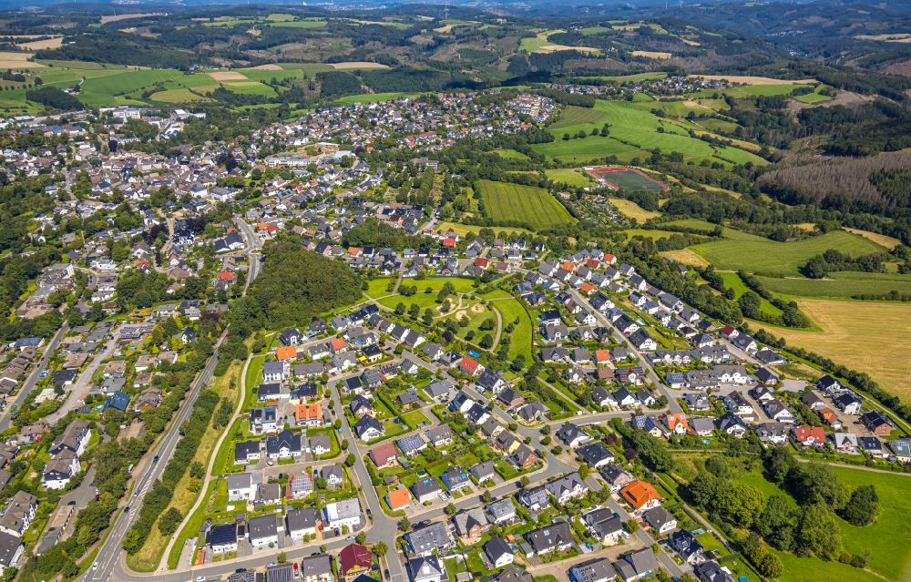 Breckerfeld from the bird's eye view: Residential area of single-family settlement in Breckerfeld in the state North Rhine-Westphalia, Germany