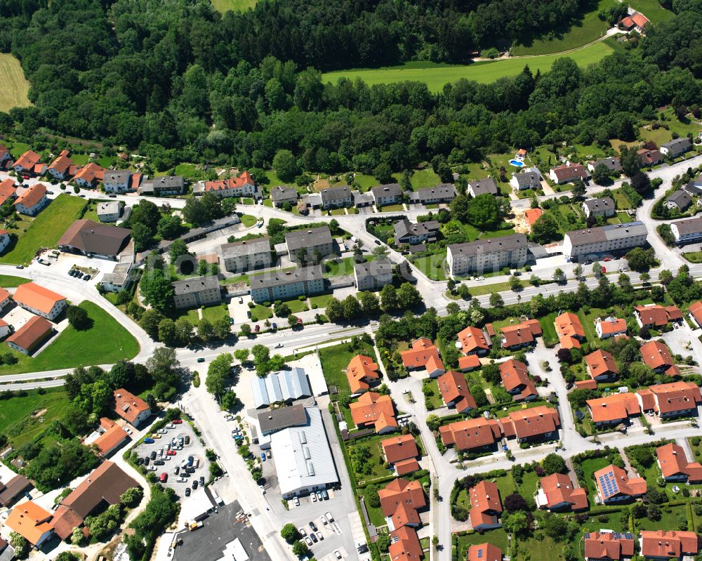 Aerial image Burgkirchen an der Alz - Single-family residential area of settlement in Burgkirchen an der Alz in the state Bavaria, Germany