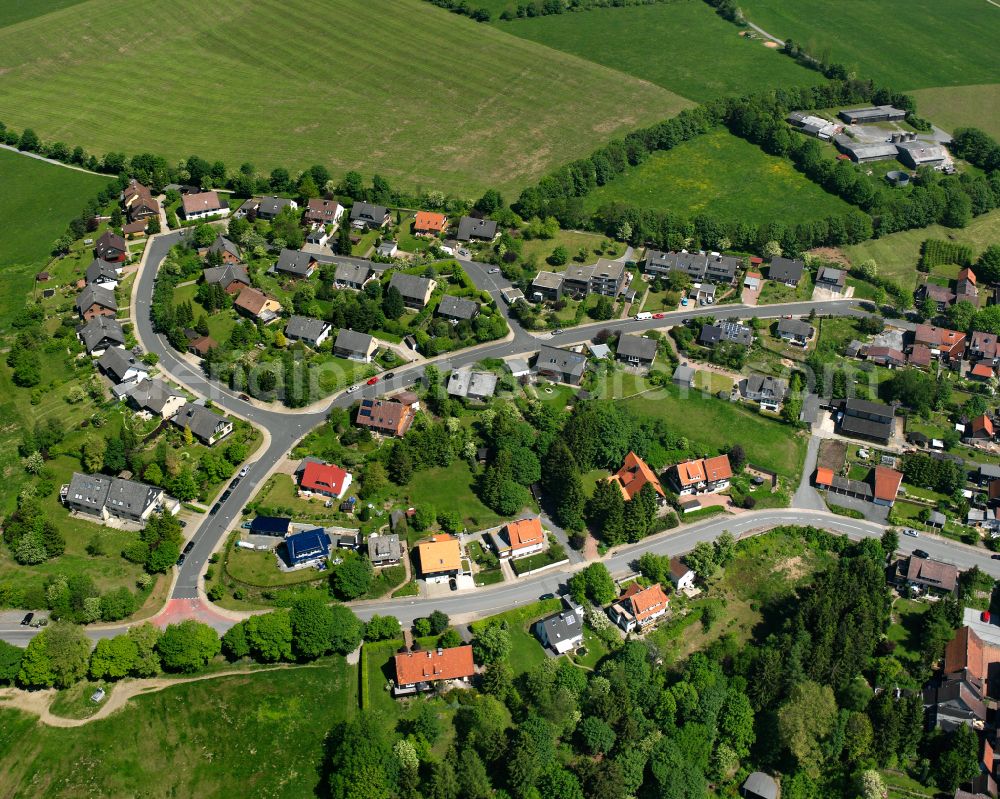 Clausthal-Zellerfeld from the bird's eye view: Single-family residential area of settlement in Clausthal-Zellerfeld in the state Lower Saxony, Germany