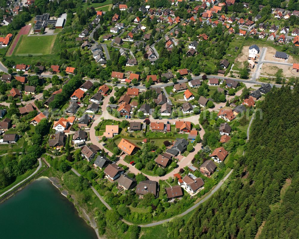 Aerial photograph Clausthal-Zellerfeld - Single-family residential area of settlement in Clausthal-Zellerfeld in the state Lower Saxony, Germany