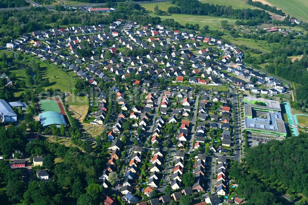 Aerial photograph Dallgow-Döberitz - Single-family residential area of settlement in the district Rohrbeck in Dallgow-Doeberitz in the state Brandenburg, Germany