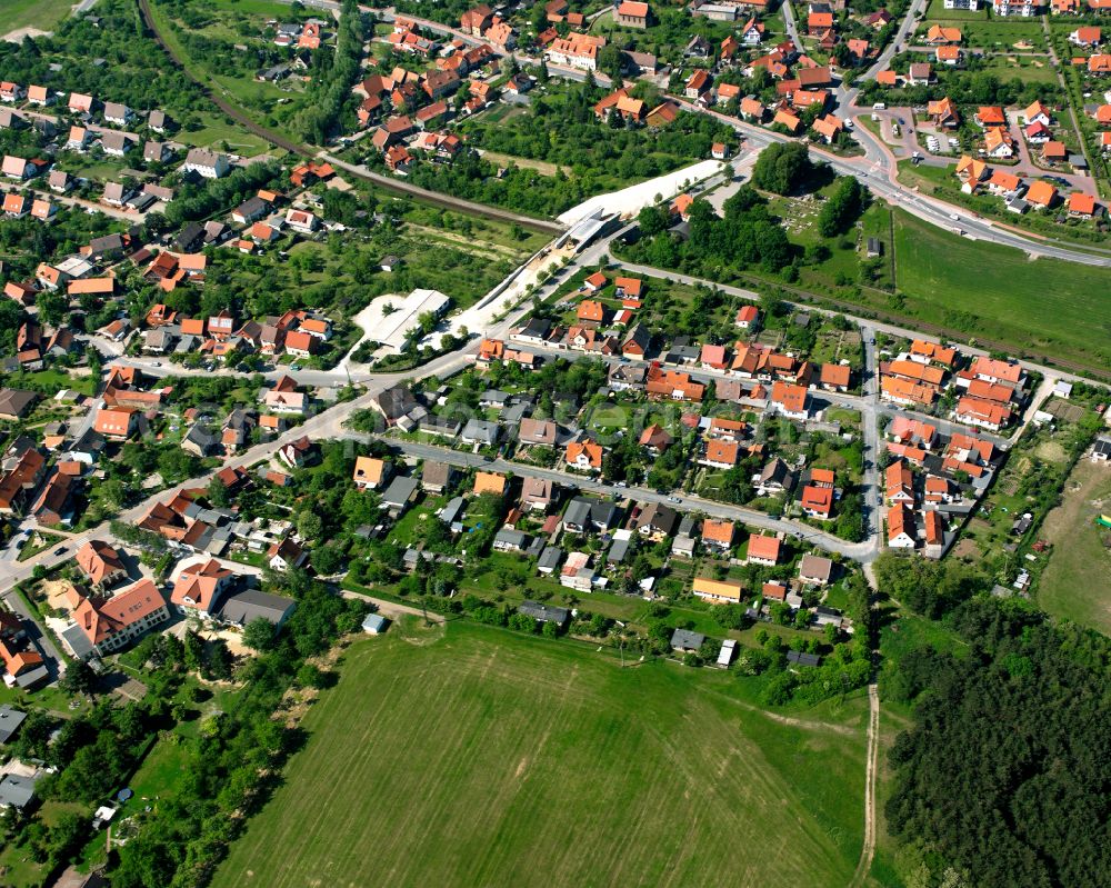 Darlingerode from the bird's eye view: Residential area of single-family settlement in Darlingerode in the state Saxony-Anhalt, Germany