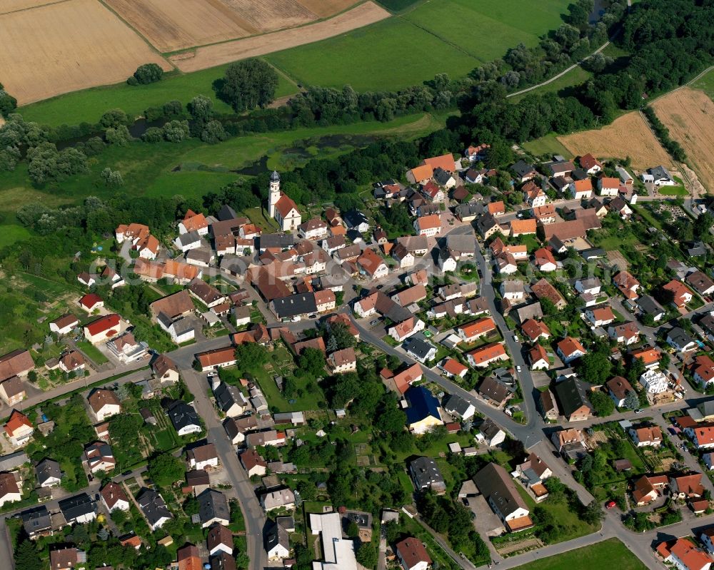 Degmarn from above - Single-family residential area of settlement in Degmarn in the state Baden-Wuerttemberg, Germany