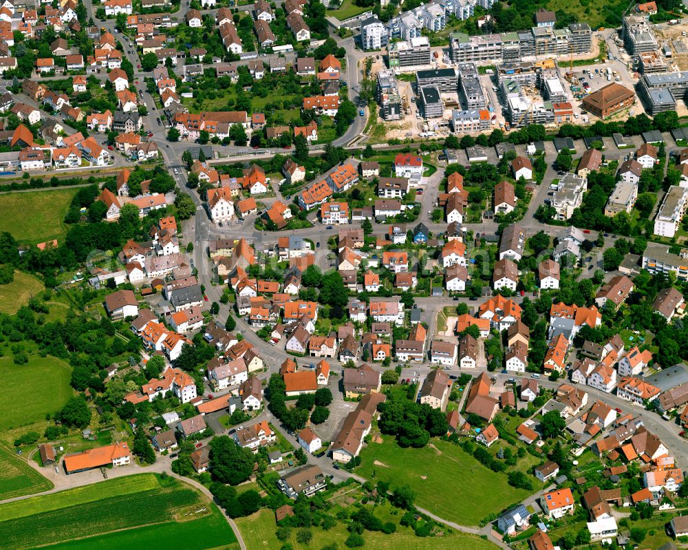 Aerial image Derendingen - Single-family residential area of settlement in Derendingen in the state Baden-Wuerttemberg, Germany