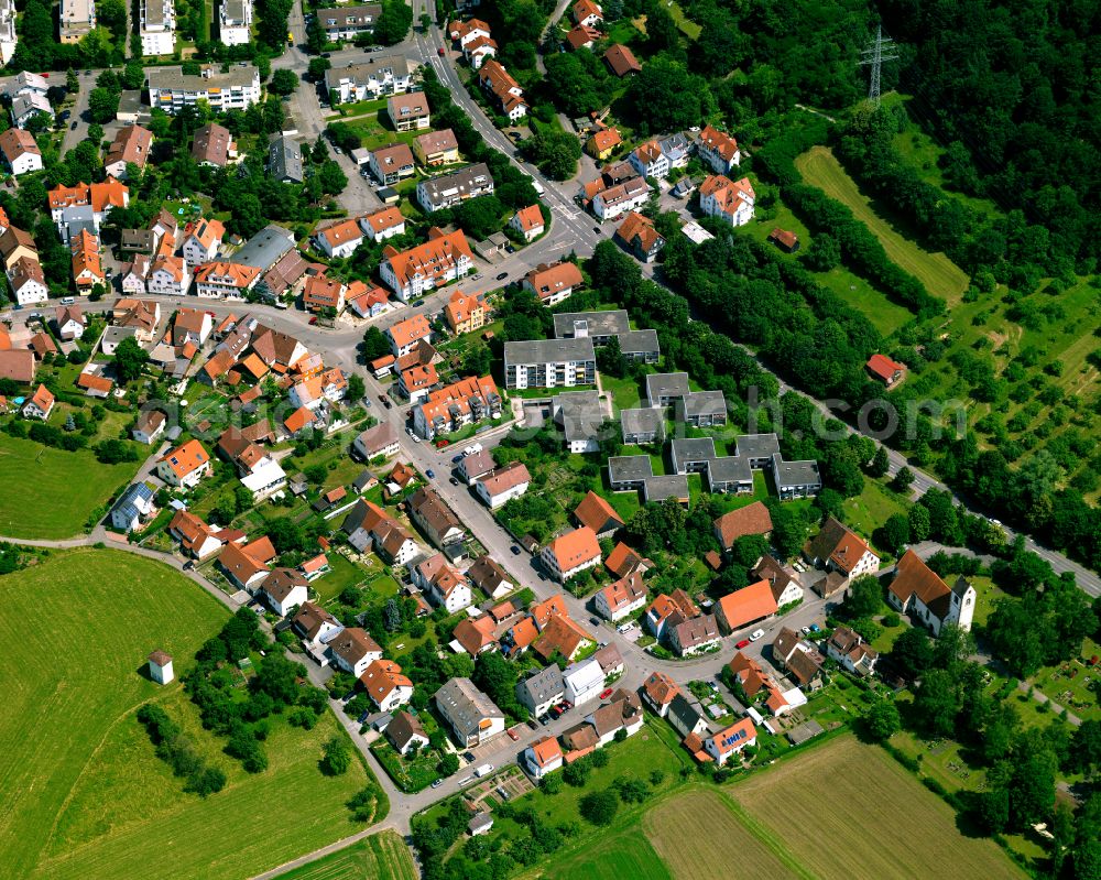 Aerial photograph Derendingen - Single-family residential area of settlement in Derendingen in the state Baden-Wuerttemberg, Germany