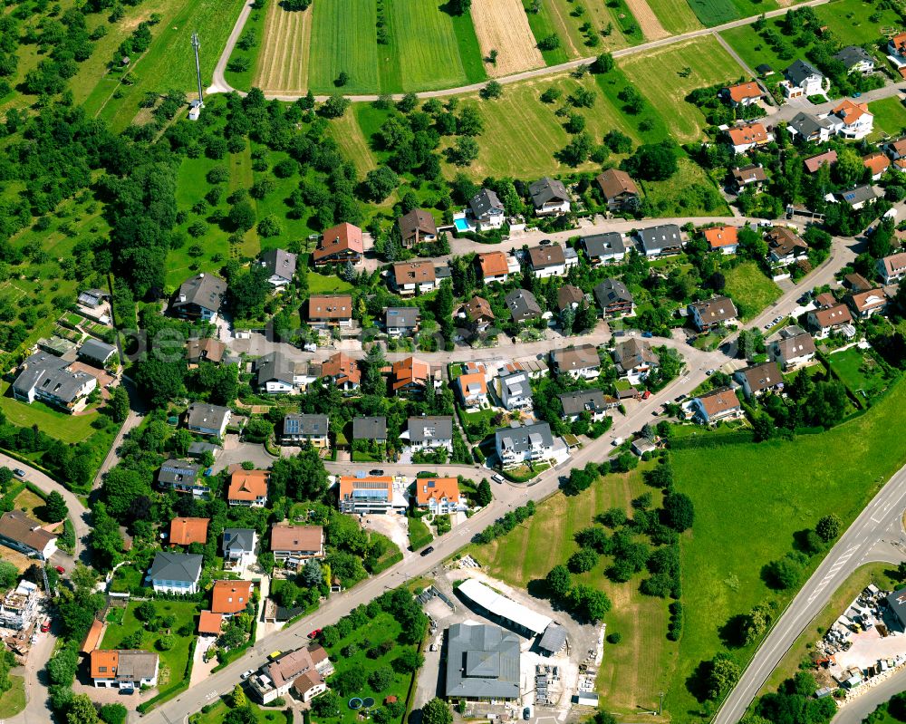 Aerial image Dettenhausen - Single-family residential area of settlement in Dettenhausen in the state Baden-Wuerttemberg, Germany
