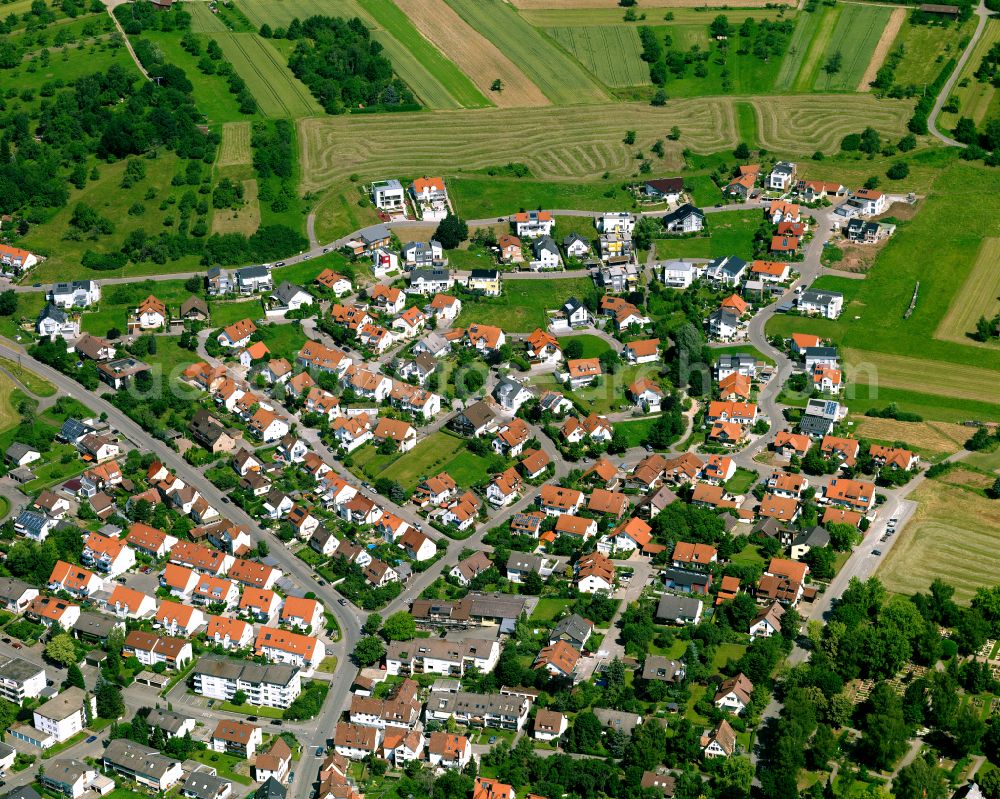 Aerial photograph Dettenhausen - Single-family residential area of settlement in Dettenhausen in the state Baden-Wuerttemberg, Germany