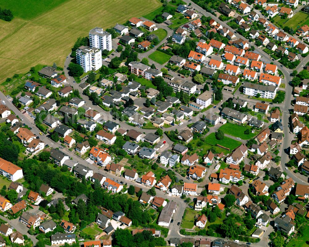 Dettenhausen from above - Single-family residential area of settlement in Dettenhausen in the state Baden-Wuerttemberg, Germany